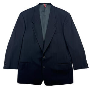 GIorgio Armani Le Collezioni Wool Blazer Jacket Pinstripe Navy Size US 42 R